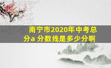 南宁市2020年中考总分a 分数线是多少分啊